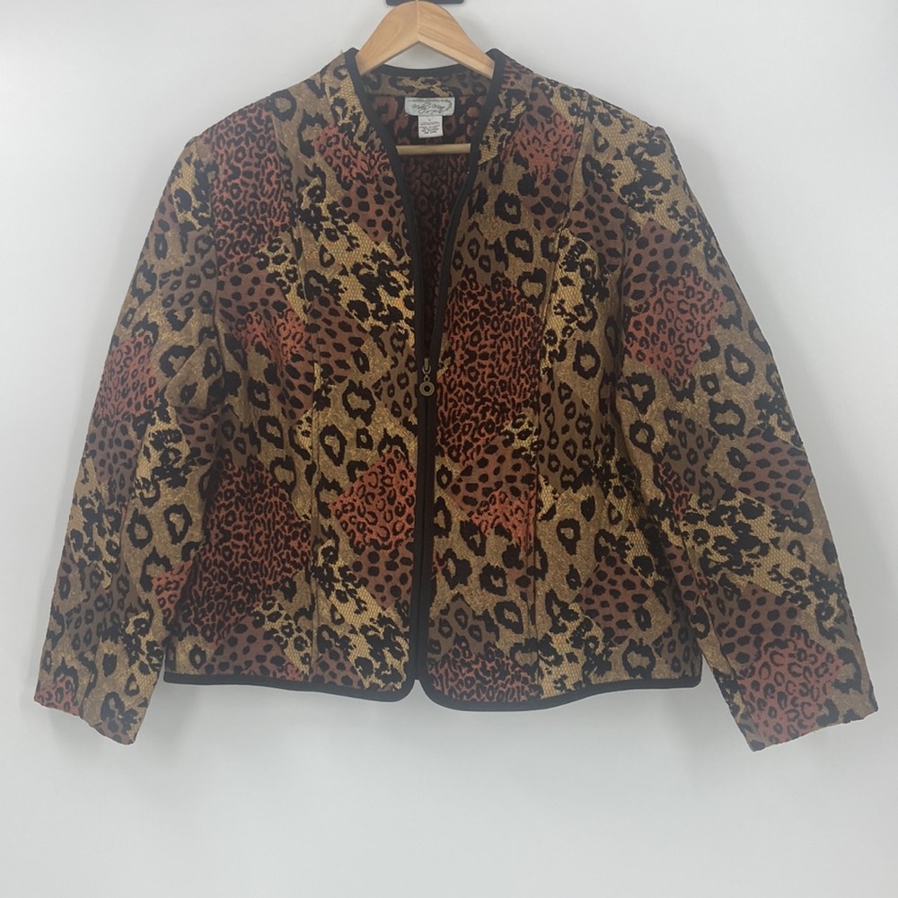 Molly and Maxx shades of fall zip front jacket blazer large